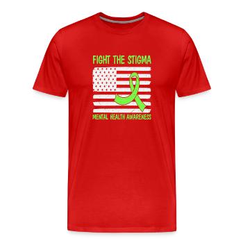 Bekämpfen Sie das Stigma Mental Health Awareness USA Flagge - Männer Premium Bio T-Shirt - Rot - Vorne - Damien (186cm)