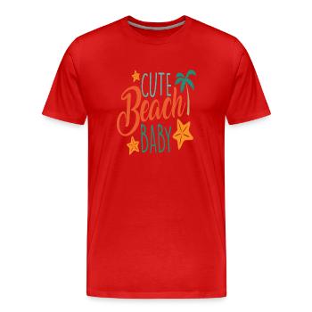 Süßer Strand Baby Beach - Männer Premium Bio T-Shirt - Rot - Vorne - Damien (186cm)