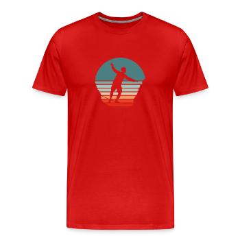 Slackline - Silhouette - Live on Tape Slogan - T-shirt bio Premium Homme - rouge - Devant - Damien (186cm)