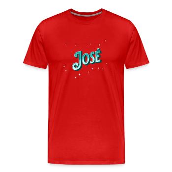 Jose Namen personalisiert - Männer Premium Bio T-Shirt - Rot - Vorne - Damien (186cm)