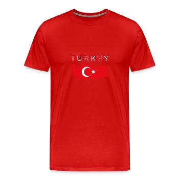 Turkey Map Flag Ankara Istanbul - Men's Premium Organic T-Shirt - red - Front - Damien (186cm)