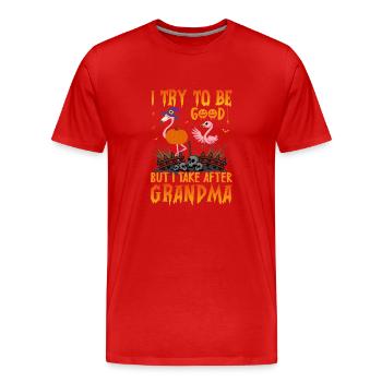 4 - T-shirt bio Premium Homme - rouge - Devant - Damien (186cm)