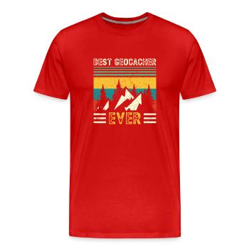 Geocaching Geocacher Cadeau - T-shirt bio Premium Homme - rouge - Devant - Damien (186cm)