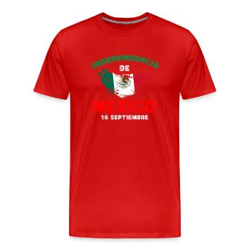Independencia De Mexico, Mexican roots - Men's Premium Organic T-Shirt - red - Front - Damien (186cm)