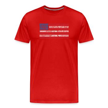 U.S. National Parks, National Park, Denali, Redwood - Men's Premium Organic T-Shirt - red - Front - Damien (186cm)