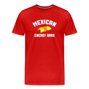 Barres énergétiques mexicaines, Tamales mexicains - T-shirt bio Premium Homme - rouge - Devant - Damien (186cm)