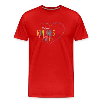 Freundlichkeit Wie Konfetti Verbreiten - Männer Premium Bio T-Shirt - Rot - Vorne - Damien (186cm)