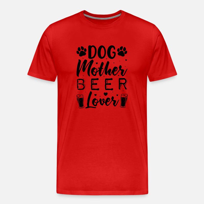 Hunde Mutter Bierliebhaberin - Männer Premium Bio T-Shirt - Rot
