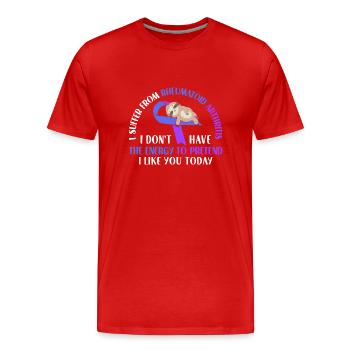 I Suffer From Rheumatoid Arthritis Energy Sloth - Männer Premium Bio T-Shirt - Rot - Vorne - Damien (186cm)