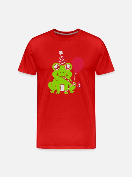 Celebrate birthday Party Frog - Men's Premium Organic T-Shirt - red