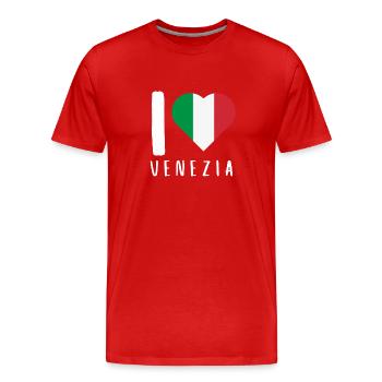 Venise Gondole Italie Venise - T-shirt bio Premium Homme - rouge - Devant - Damien (186cm)