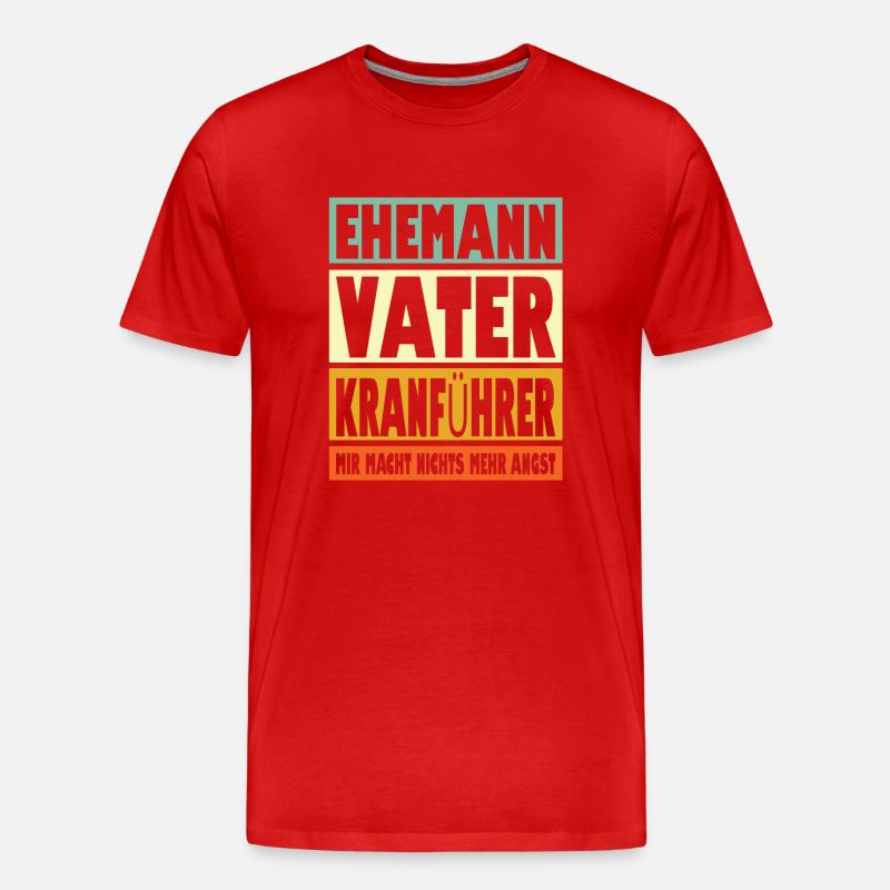Kranführer Vater Ehemann Held - Männer Premium Bio T-Shirt - Rot