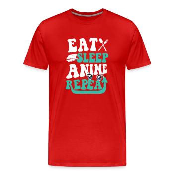 Répétition de l’anime du sommeil - T-shirt bio Premium Homme - rouge - Devant - Damien (186cm)
