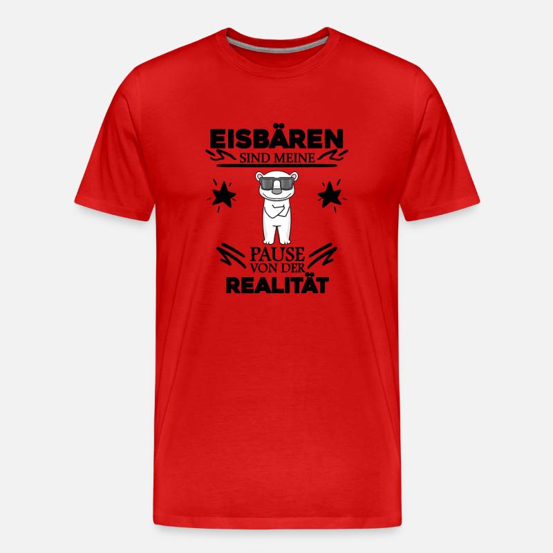 Eisbär Polarbär Bär - Männer Premium Bio T-Shirt - Rot