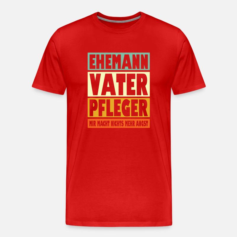 Pfleger Vater Ehemann Held - Männer Premium Bio T-Shirt - Rot
