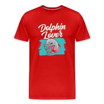 Delfin Liebhaber Delphin Delfine Delphine - Männer Premium Bio T-Shirt - Rot - Vorne - Damien (186cm)