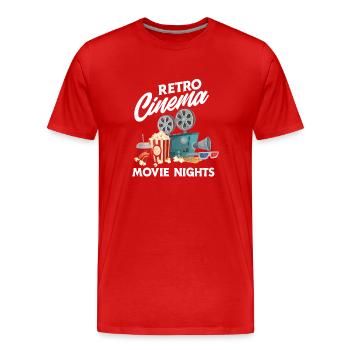 Rétro Film Movie Lover Cinéphile Fan - T-shirt bio Premium Homme - rouge - Devant - Damien (186cm)