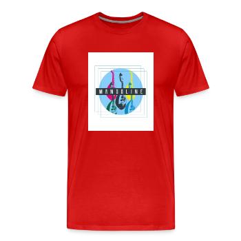Mandoline (drei Quadrate) - Männer Premium Bio T-Shirt - Rot - Vorne - Damien (186cm)