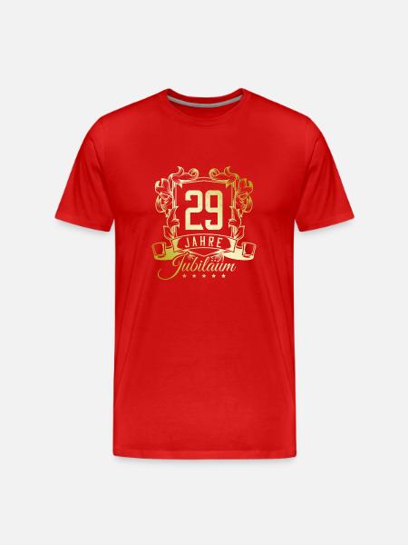 29 Zahl wappen - Männer Premium Bio T-Shirt - Rot