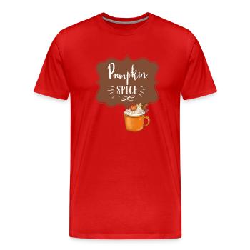 pumpkin spice , fall - Men's Premium Organic T-Shirt - red - Front - Damien (186cm)