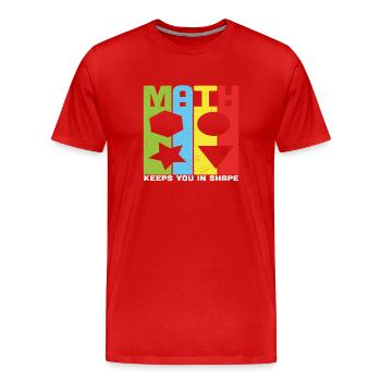 Les mathématiques vous gardent en forme Citations mathématiques - T-shirt bio Premium Homme - rouge - Devant - Damien (186cm)
