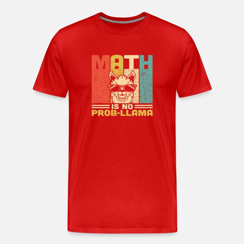 Math Is No Prob-llama - Men's Premium Organic T-Shirt - red