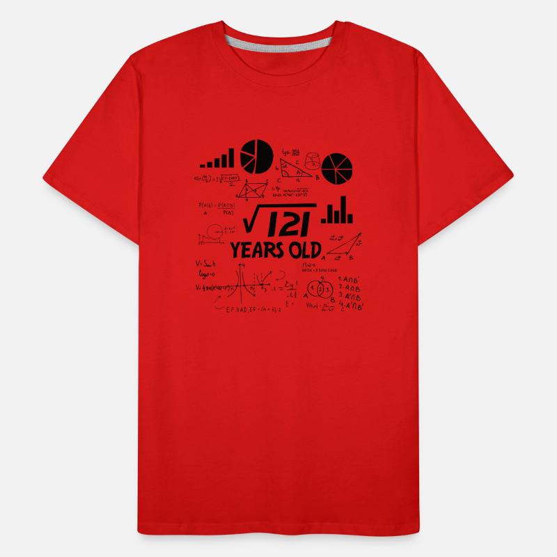 Square Root of 121 Math Nerd 11th Birthday Men's Premium Organic T-Shirt