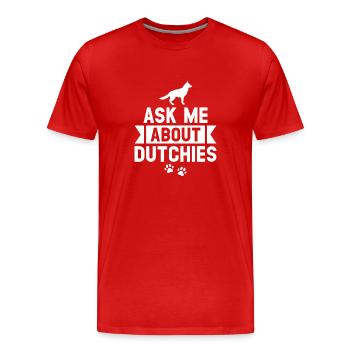 Holländischer Schäferhund Dutch Shepherd - Männer Premium Bio T-Shirt - Rot - Vorne - Damien (186cm)