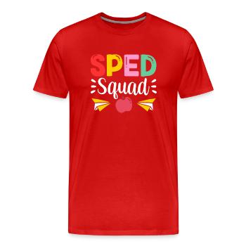 Équipe d’éducation de l’enfance en difficulté Profession d’enseignant en éducation de l’enfance en difficulté - T-shirt bio Premium Homme - rouge - Devant - Damien (186cm)