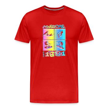 Awesome since 1981. Wakeboard Lifestyle - Männer Premium Bio T-Shirt - Rot - Vorne - Damien (186cm)