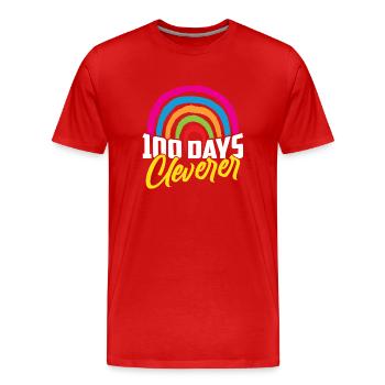 100 Days Clever Funny Sweet Team Dictons - T-shirt bio Premium Homme - rouge - Devant - Damien (186cm)