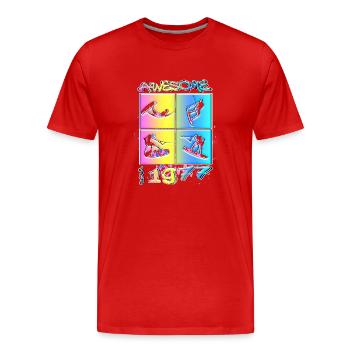 Awesome since 1977. Wakeboard Lifestyle - Männer Premium Bio T-Shirt - Rot - Vorne - Damien (186cm)