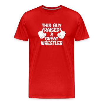 This guy pulled a big wrestler on Lustiger - Men's Premium Organic T-Shirt - red - Front - Damien (186cm)