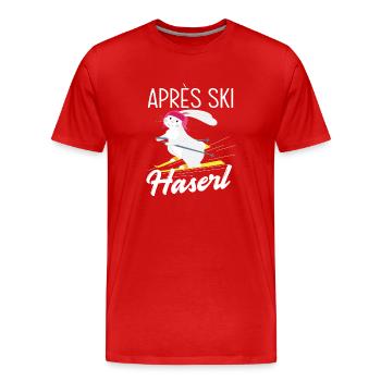Après Ski Hase Mädchen Party Ski Fahren - Männer Premium Bio T-Shirt - Rot - Vorne - Damien (186cm)
