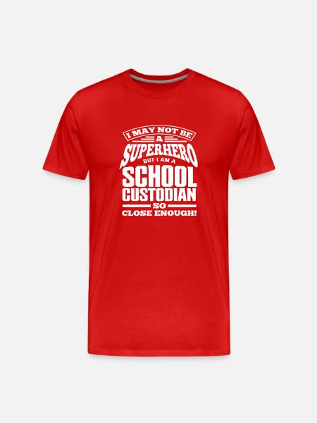 Super-héros concierge d’école - T-shirt bio Premium Homme - rouge