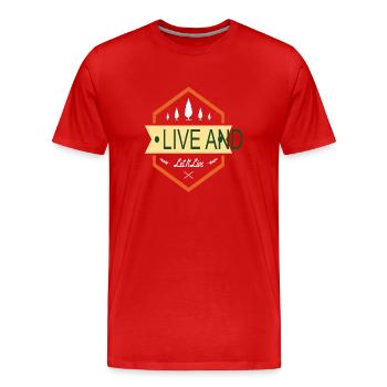 Live And Let Live Earth Protection Support Quotes - Men's Premium Organic T-Shirt - red - Front - Damien (186cm)