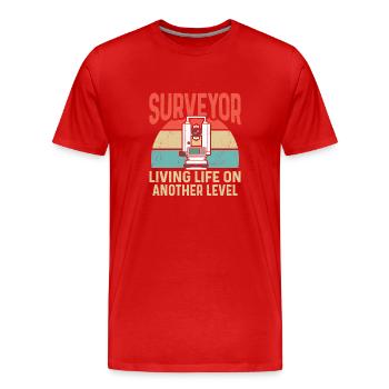 Arpenteur Cartographe Arpenteur Arpenteur - T-shirt bio Premium Homme - rouge - Devant - Damien (186cm)