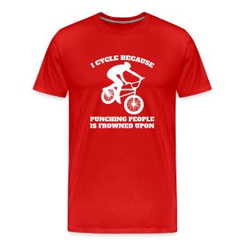 cycling mountain bike bicycle cycling bicycle tour - Men's Premium Organic T-Shirt - red - Front - Damien (186cm)