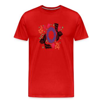 Mermaid Vibes - Men's Premium Organic T-Shirt - red - Front - Damien (186cm)