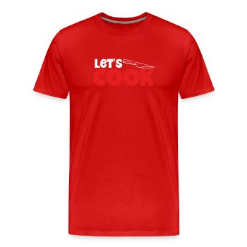 Let's cook knives - Men's Premium Organic T-Shirt - red - Front - Damien (186cm)