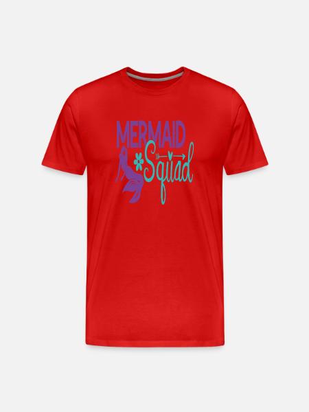 Mermaid Squad Mermaid Quotes - Men's Premium Organic T-Shirt - red