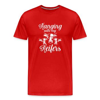 Hängen Mit Meinen Färsen - Männer Premium Bio T-Shirt - Rot - Vorne - Damien (186cm)