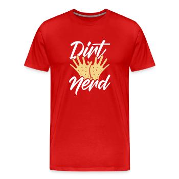 Dirty nerd workers - Men's Premium Organic T-Shirt - red - Front - Damien (186cm)