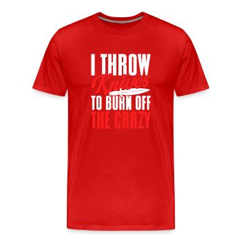 Lanceur de couteaux Disque Lanceur de couteau cadeau - T-shirt bio Premium Homme - rouge - Devant - Damien (186cm)