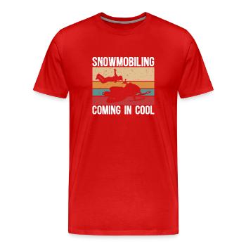 Snowmobile Snowmobile Gift - Men's Premium Organic T-Shirt - red - Front - Damien (186cm)