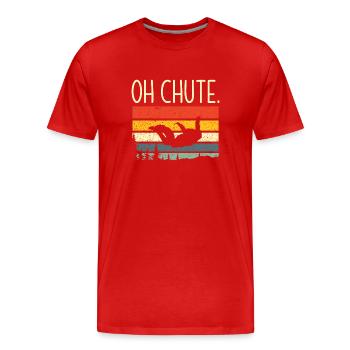 Retro Fallschirmspringen Fallschirmspringer - Männer Premium Bio T-Shirt - Rot - Vorne - Damien (186cm)