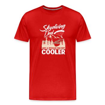 Fallschirmspringen Papa - Männer Premium Bio T-Shirt - Rot - Vorne - Damien (186cm)
