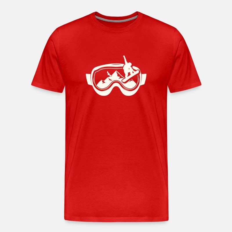 Snowboard - Männer Premium Bio T-Shirt - Rot