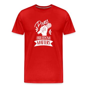 Press freedom is important Press freedom matters - Men's Premium Organic T-Shirt - red - Front - Damien (186cm)
