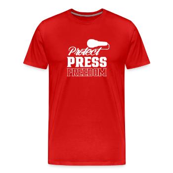 Protège la liberté de la presse Journaliste Loi sur la presse - T-shirt bio Premium Homme - rouge - Devant - Damien (186cm)